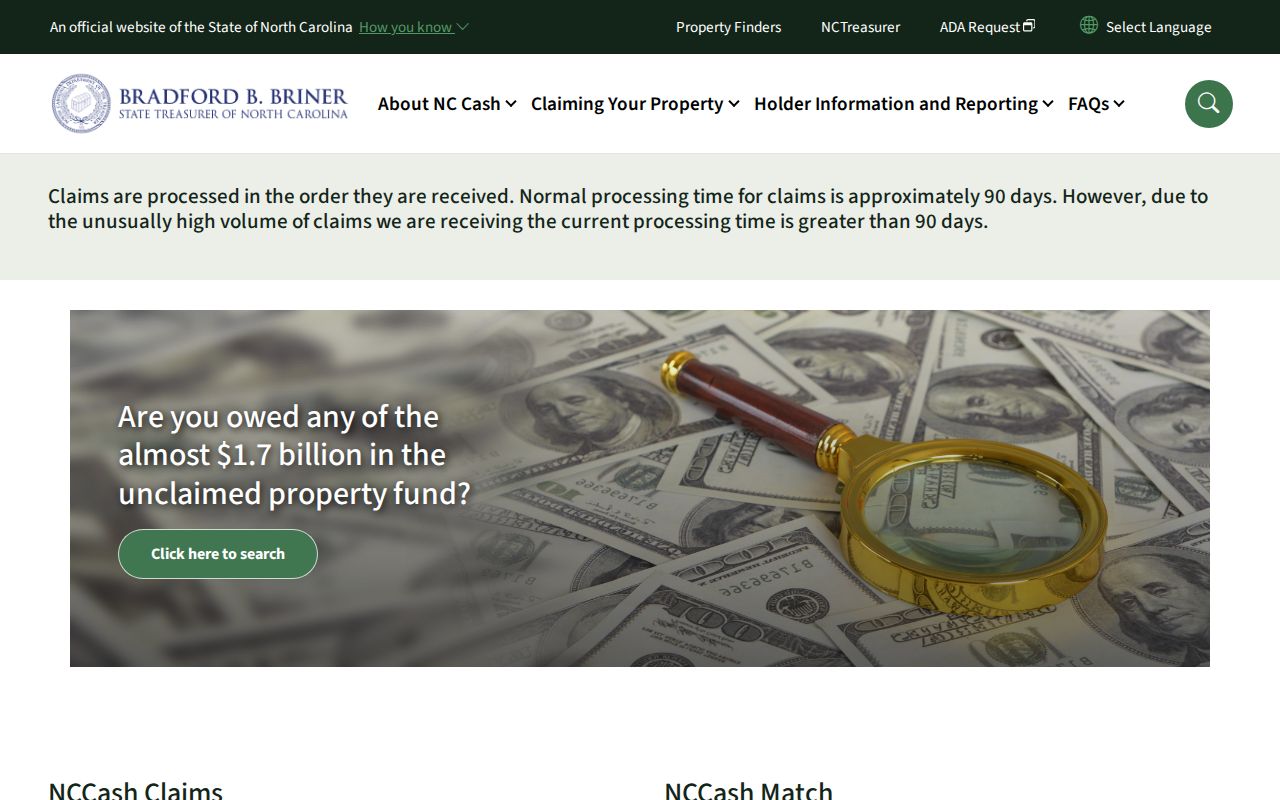 Chapel Hill people search in North Carolina unclaimed property records