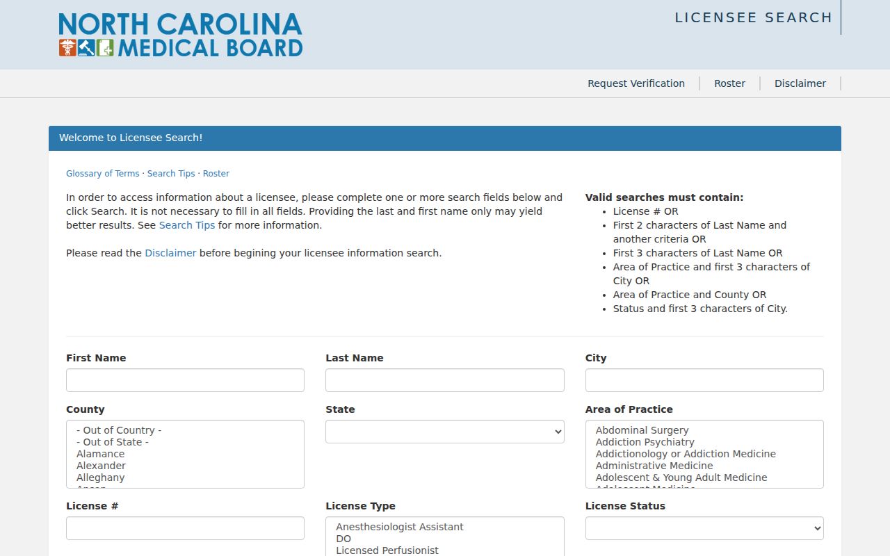 Chapel Hill people directories medical license verification